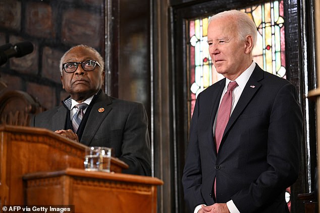 South Carolina Democratic Rep. Jim Clyburn introduced Biden at the church