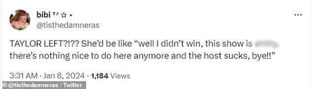 Not amused: While she gave the cast of Barbie a standing ovation for their win, social media users noticed her absence from the crowd not long after the defeat