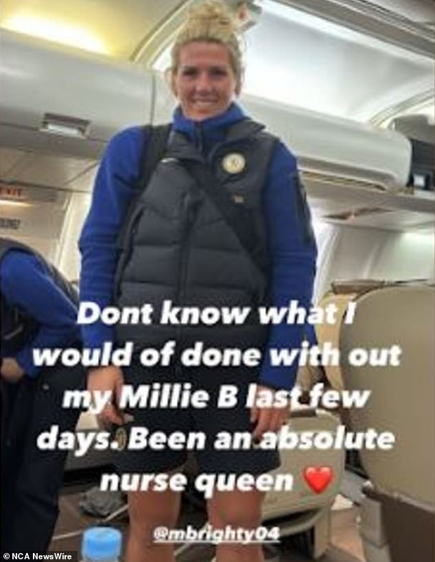 Sam Kerr praised Chelsea teammate Millie Bright for being her 'nurse queen' after devastating injury setback