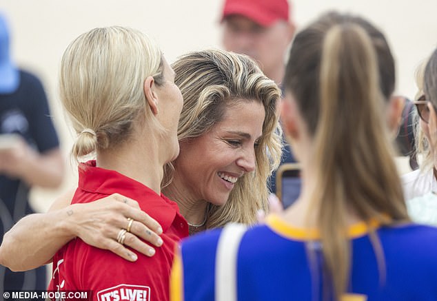 Elsa and Princess Anne's daughter looked intently and at one point shared a hug