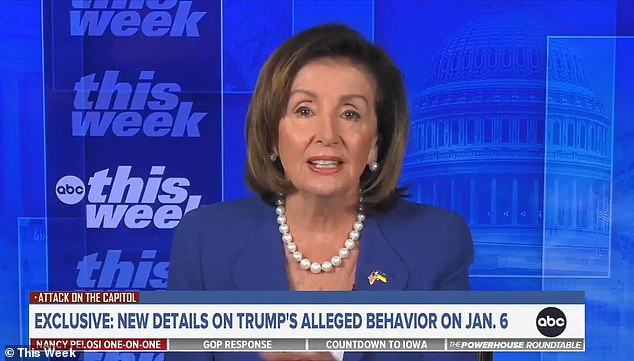 Former House Speaker Nancy Pelosi said Sunday that most of the new damning details about Donald Trump on January 6 are coming from Republicans and allies.