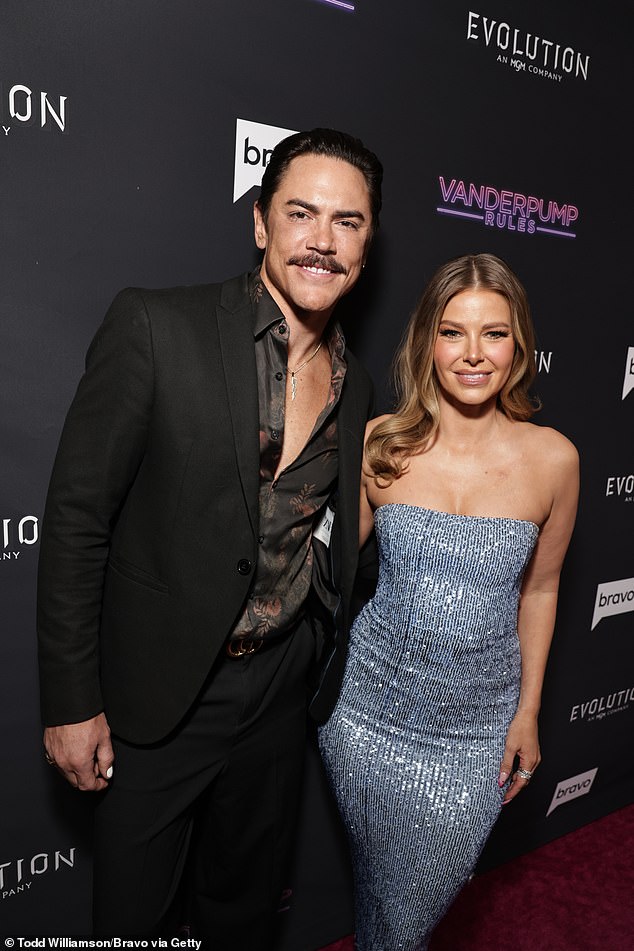 Leviss and Sandoval's affair came to light in March 2023, ending Tom and Ariana's nine-year relationship;  Sandoval and Ariana seen at the season 10 premiere party