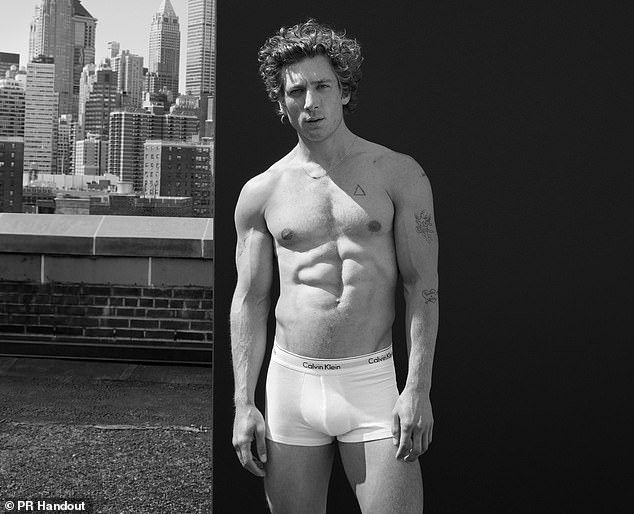 In the underwear campaign, the shirtless hunk shows off his chiseled abs and bulging biceps