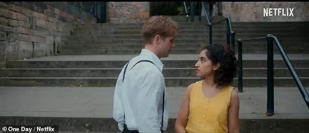 The trailer shows the pair's first meeting as Emma's voiceover muses: 'How can someone go from a total stranger to the most important person in your life'