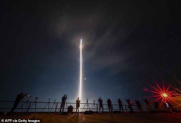 This launch from Cape Canaveral (pictured) is just the first of six commercial ventures to the moon that NASA has planned for this year