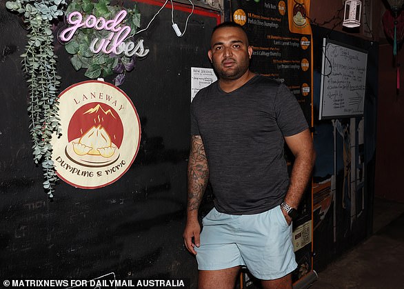 Santos Tiwari (pictured) has just opened Dumpling & Momo bar in central Sydney