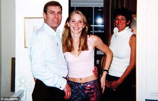 Virginia Guiffre (center right) alleged that Epstein possessed a large photo of her and the anther victim in 