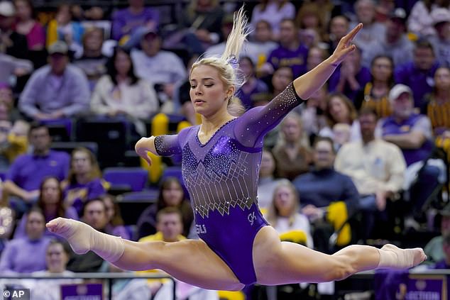 Dunne started her senior season for LSU with a high score of 9.875 on floor exercise