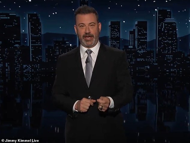 Kimmel launched a blistering attack on the footballer with the 'hamster brain' on Monday