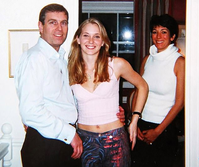 Prince Andrew accuser Virginia Giuffre claims she had sex with another foreign royal in southern France when she was 17, but she didn't know his name.  She is seen with Andrew and Ghislaine Maxwell in 2001