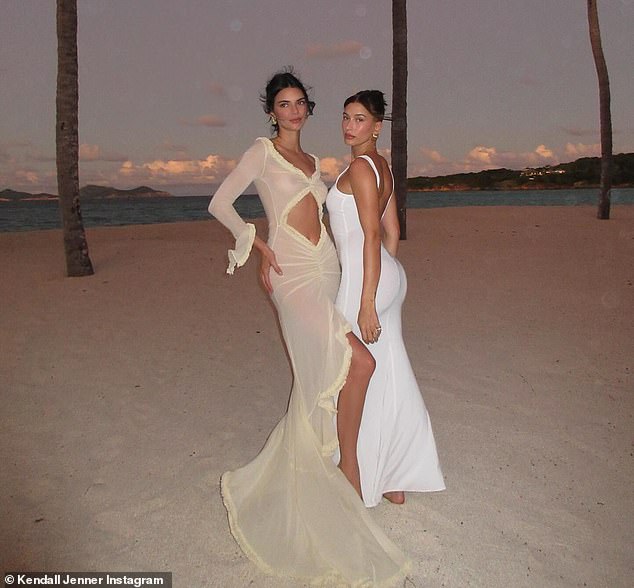 Kendall also shared previous photos posing up a storm on the beach, and in one photo she posed with her BFF Hailey