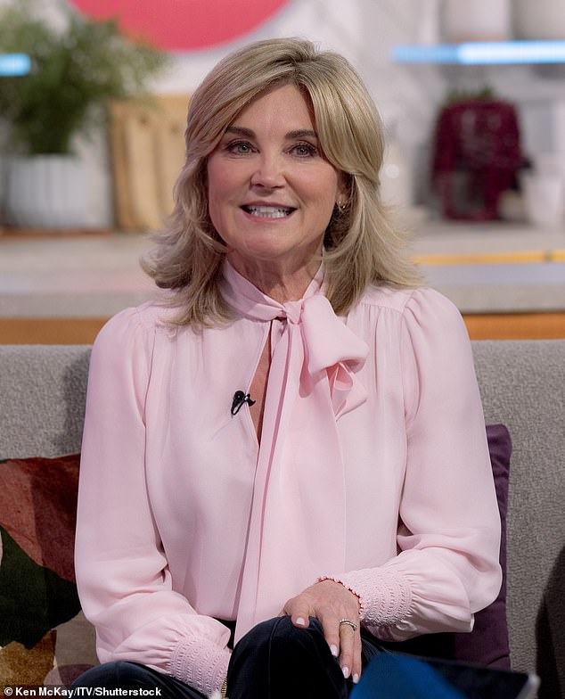 Anthea Turner (pictured) gave advice on how to practice one-handed kissing