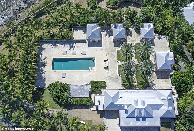 The roofs of several buildings on the property, where Epstein entertained dignitaries and celebrities, appear to have been painted gray from their original blue.