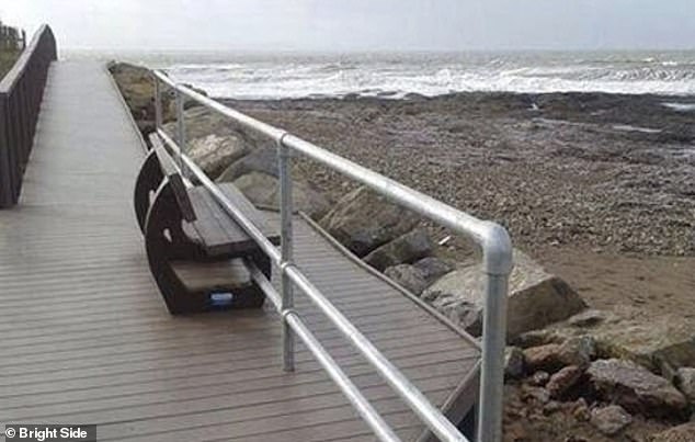 Another person saw railings placed above a bench, preventing people from actually sitting on it