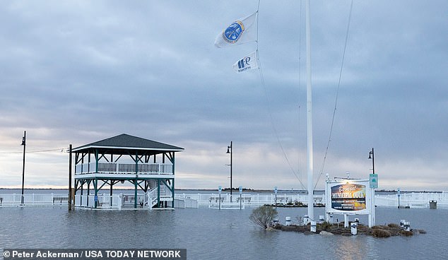 Flooding along the wharf in Ocean County, New Jersey, was also observed this morning after heavy rain showers on Tuesday evening