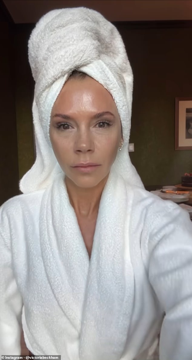 It comes after Victoria was slammed by her fans on Saturday when she shared a similar look at her lavish skincare routine and claimed she wasn't wearing any make-up.