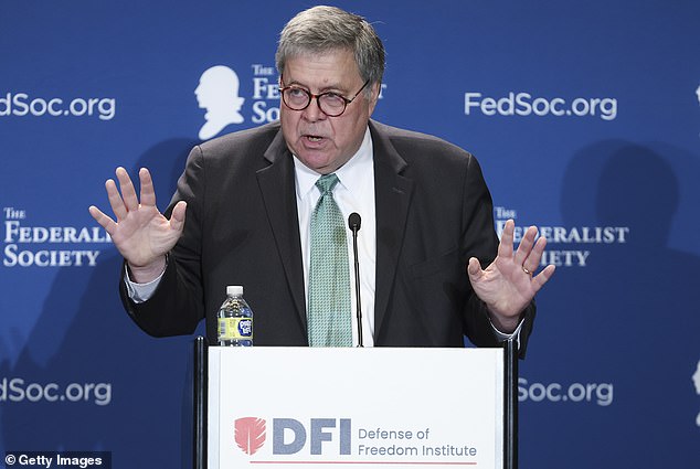 Epstein's brother slammed former Attorney General Bill Barr (pictured September 2022) for his handling of the financier's death, saying he intervened when it 'wasn't really his position'