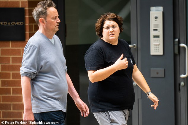 He is also said to have pushed his live-in sober companion Morgan Moses (pictured) against a wall and 'threw her onto a bed' during an angry 'meltdown' in March 2022.