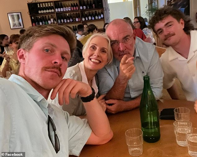 Mr Beaney (pictured with his wife and sons, Angus and Edward) was due to celebrate his 30th wedding anniversary this month