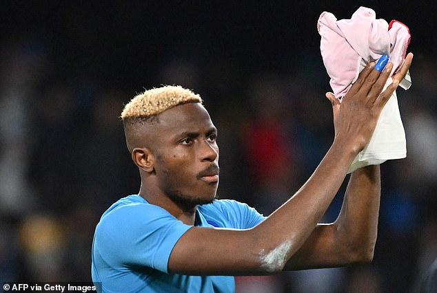 Chelsea have a strong interest in Napoli's prolific striker Victor Osimhen (pictured above)