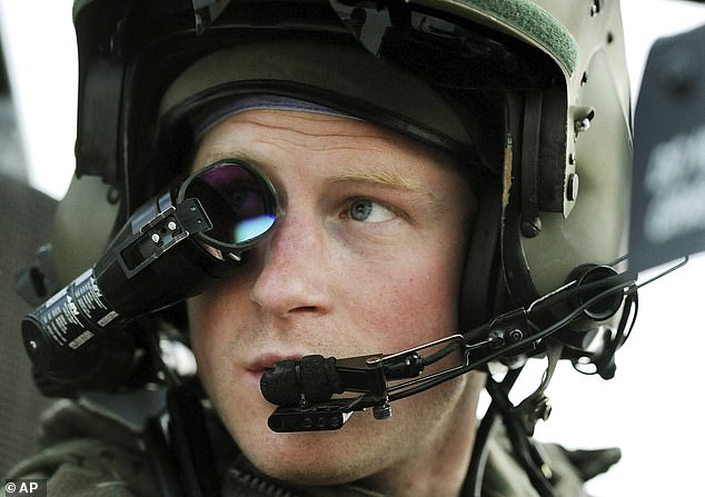 During his second tour of Afghanistan, he spent four months as an Apache helicopter pilot - from September 2012 to January 2013. Pictured in 2012