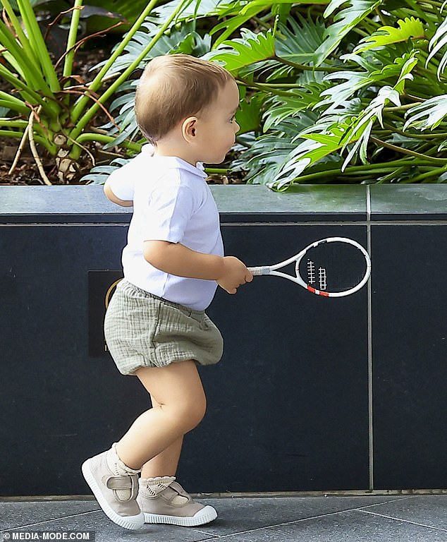 If these photos are anything to go by, Rafa Junior will be playing right-handed tennis, unlike his left-handed father