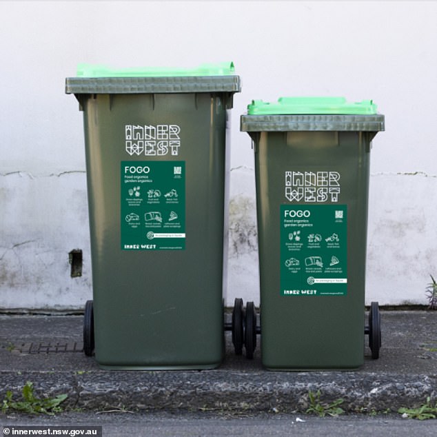 Residents have become increasingly frustrated with the new FOGO bins (pictured) that the council rolled out last year in a bid to reduce household food waste