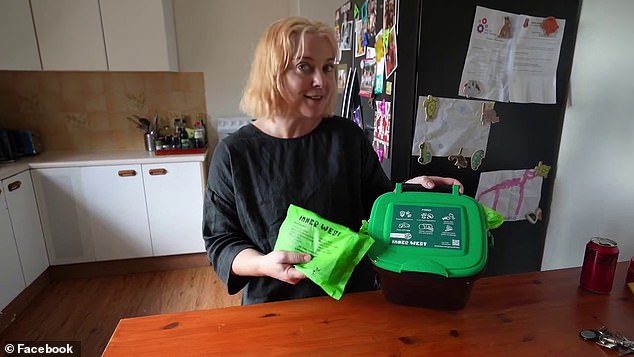 The council uploaded a video to their Facebook page last month instructing residents how to store leftover food in the freezer over Christmas (pictured) before taking out their rubbish on bin day.