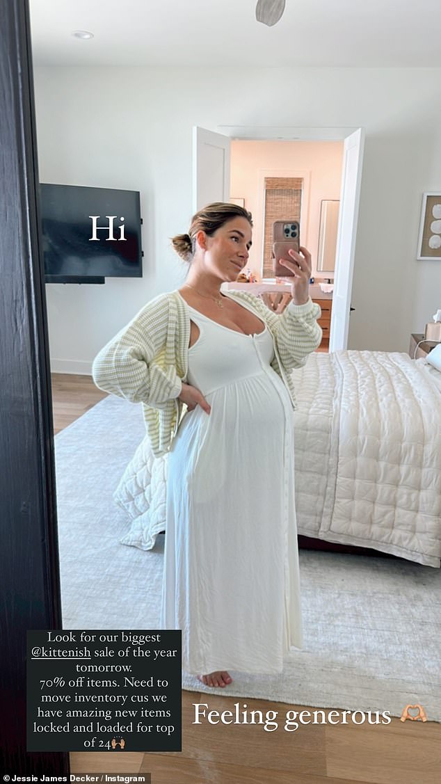 Jessie also took to her Instagram Stories to share a photo in a flowing white dress and striped sweater