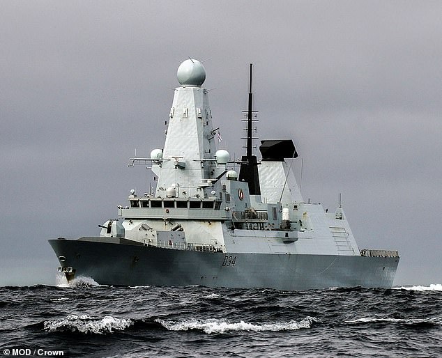 HMS Diamond, a £1 billion Type 45 destroyer known as the jewel of the Royal Navy, blasted the targets with a barrage of sea viper missiles - which travel three times the speed of sound