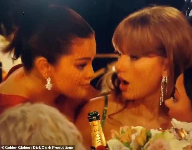 John and Emily's viral video isn't the only Golden Globes moment that sleuths have dissected on social media.  Selena Gomez went viral after her debrief with Taylor Swift