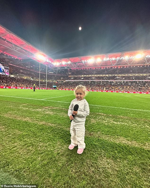 The Instagram post included a beautiful photo of her at Suncorp Stadium, holding a commentator's microphone