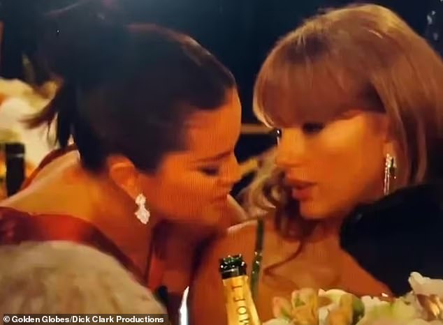 The controversy surrounding Selena erupted on Sunday night at the Golden Globe Awards, held at the Beverly Hilton, where she whispered to singer friend Taylor