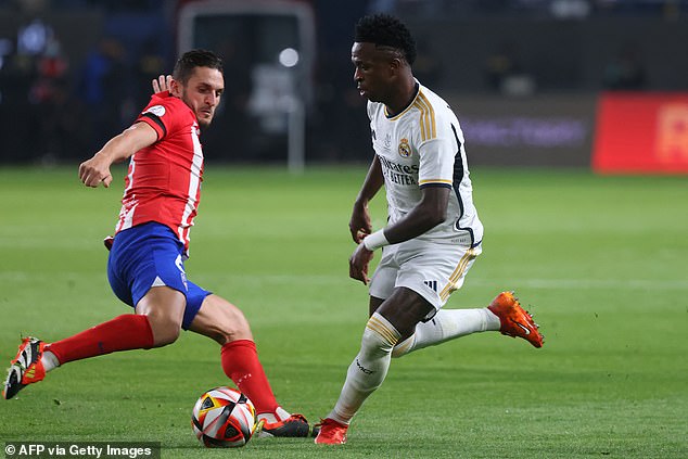 Vinicius (right) has been in excellent form in 2023 but has struggled with injuries in recent months