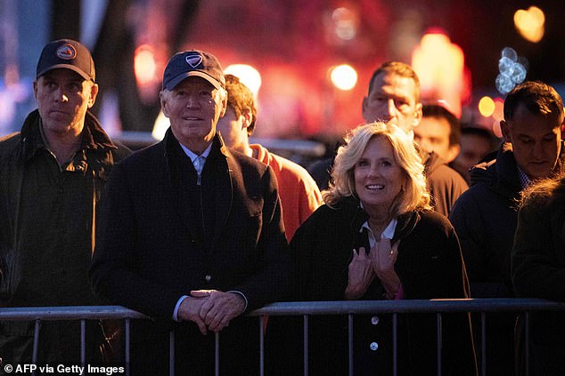 Hunter Biden with his parents Joe and Jill Biden in Nantucket during Thanksgiving