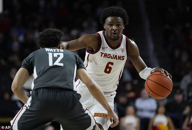 Bronny James – a 19-year-old guard for USC – had no points, but had two rebounds and an assist