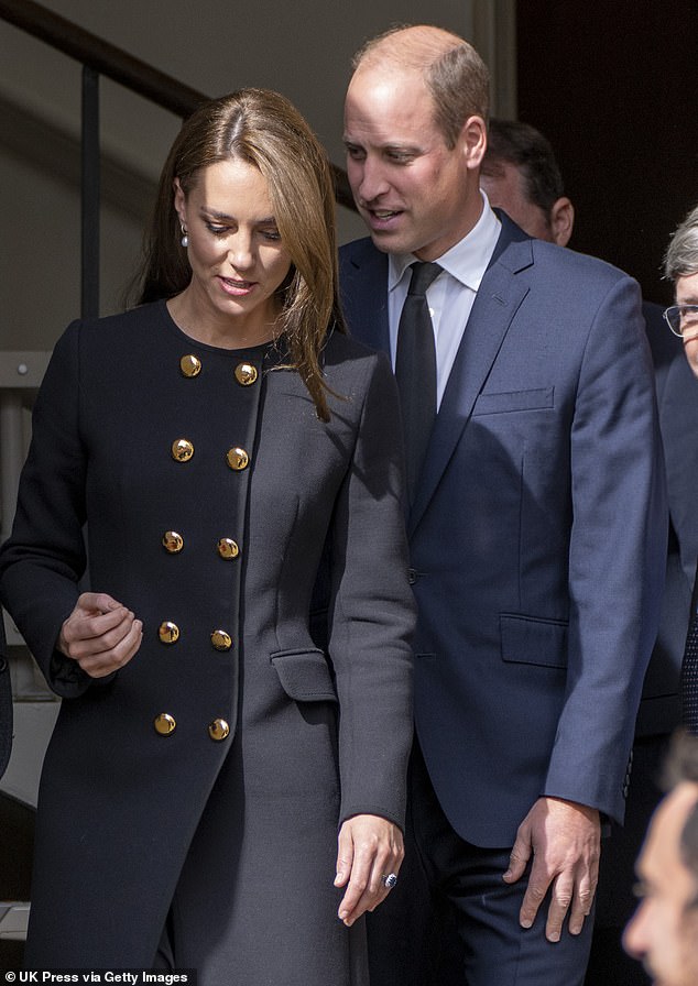 The Prince of Wales is caught staring at Kate as they leave a meeting to thank volunteers and operational staff, September 2022