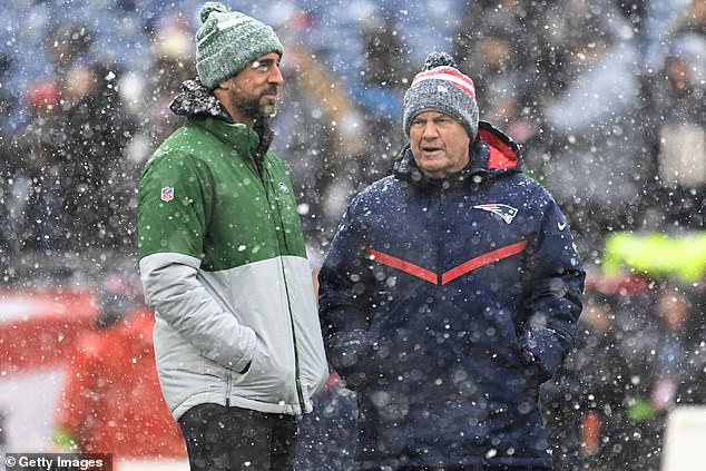 Rodgers was seen on Sunday talking to Bill Belichick, who has now left the Patriots