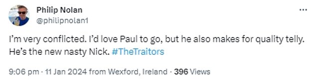 1705009166 978 The Traitors fans brand Paul the new Nasty Nick and