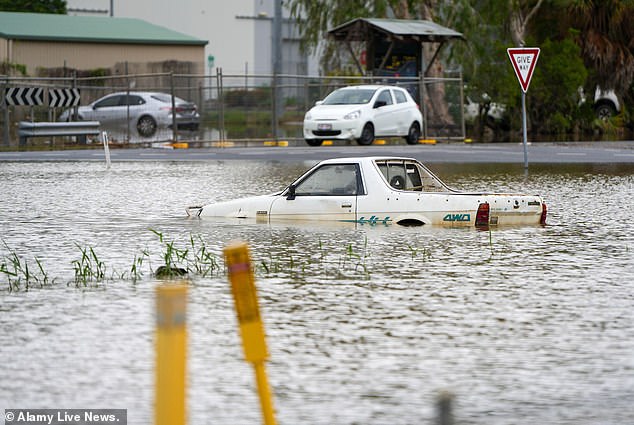 Several coastal areas received up to 500mm of rain, flooding towns and leaving some almost completely submerged (pictured)