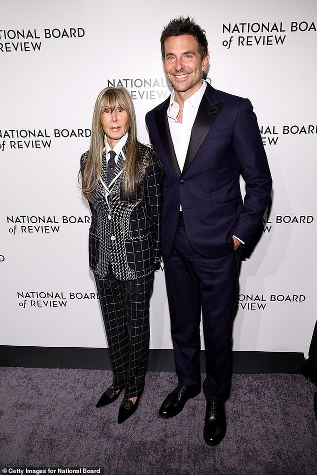 The A-list actor posed next to Annie Schulhof, chair of the National Board of Review