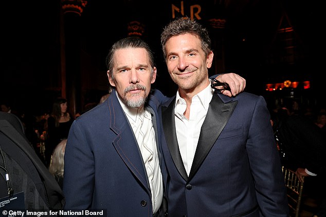 Cooper posed with fellow actor Ethan Hawke, with whom he performed in New York's 2008 I Love You