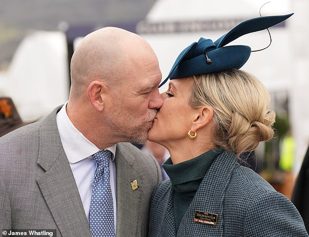 The Tindalls seem to like to be affectionate in public, such as at last year's Cheltenham Festival