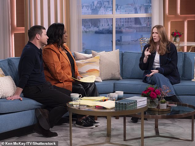 However, she did admit that she would 'never want to make people laugh' but enjoyed the variety of different genres and flexing her acting muscles (pictured with presenters Alison Hammond and Dermot O'Leary)