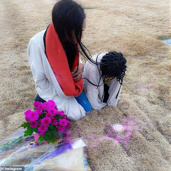 Izzy's mother and sister visited her grave last year