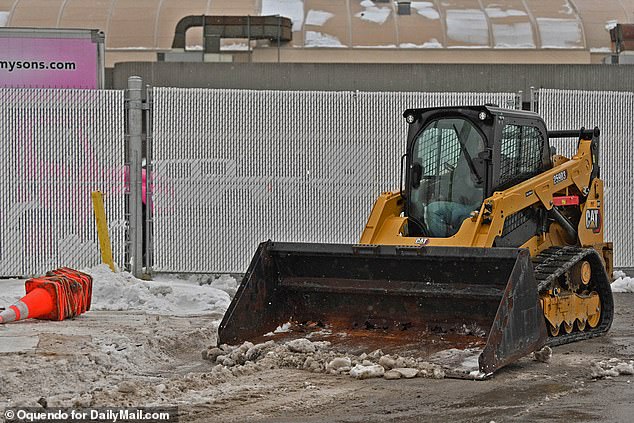 Chiefs officials worked hard to clear the area ahead of Saturday night's game