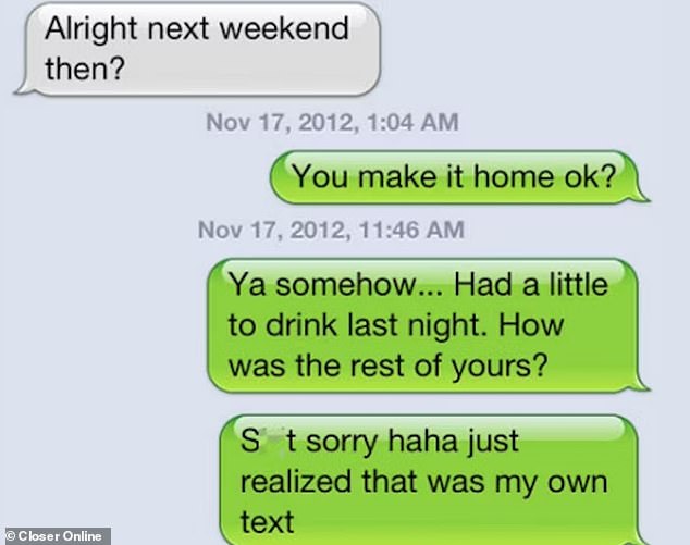 Over the limit!  One social user drunkenly started a very confusing conversation with himself