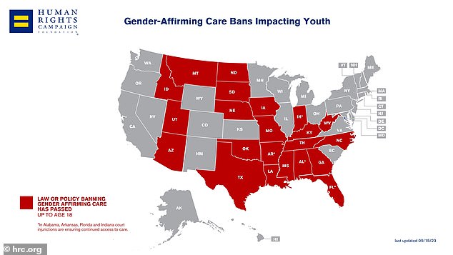 Twenty-two states have introduced restrictions on children's access to menopausal medicine, including puberty-blocking injections and hormone therapies