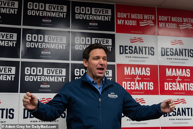 Gov.  Ron DeSantis of Florida addresses volunteers in Urbandale, Iowa, on Friday.  DeSantis' decision to go to South Carolina after Iowa is also because he was in fourth place in New Hampshire, where the next presidential primary will be held on January 23.