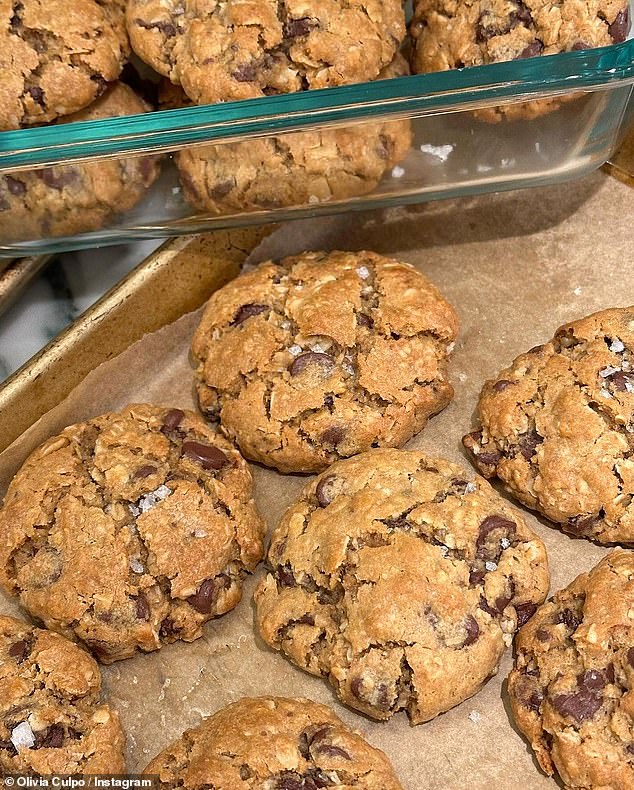 She shared photos of her homemade sourdough bread, chocolate chip cookies, chicken noodle soup and more from her in the empty stadium